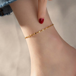 Simple Gold Plated Stainless Steel Anklets Lip Chain Anklet