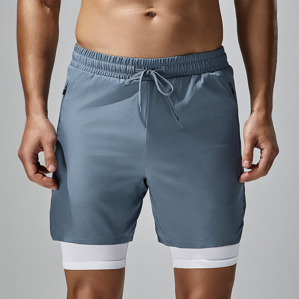 Four-sided Stretch Running Shorts Quick-drying Double Layer