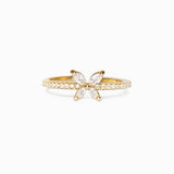 Simple Personality S925 Sterling Silver Butterfly Diamond-studded Ring Women