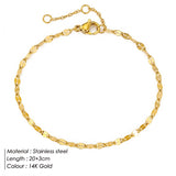Simple Gold Plated Stainless Steel Anklets Lip Chain Anklet