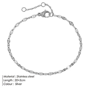 Simple Gold Plated Stainless Steel Anklets Lip Chain Anklet