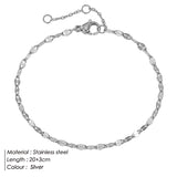 Simple Gold Plated Stainless Steel Anklets Lip Chain Anklet
