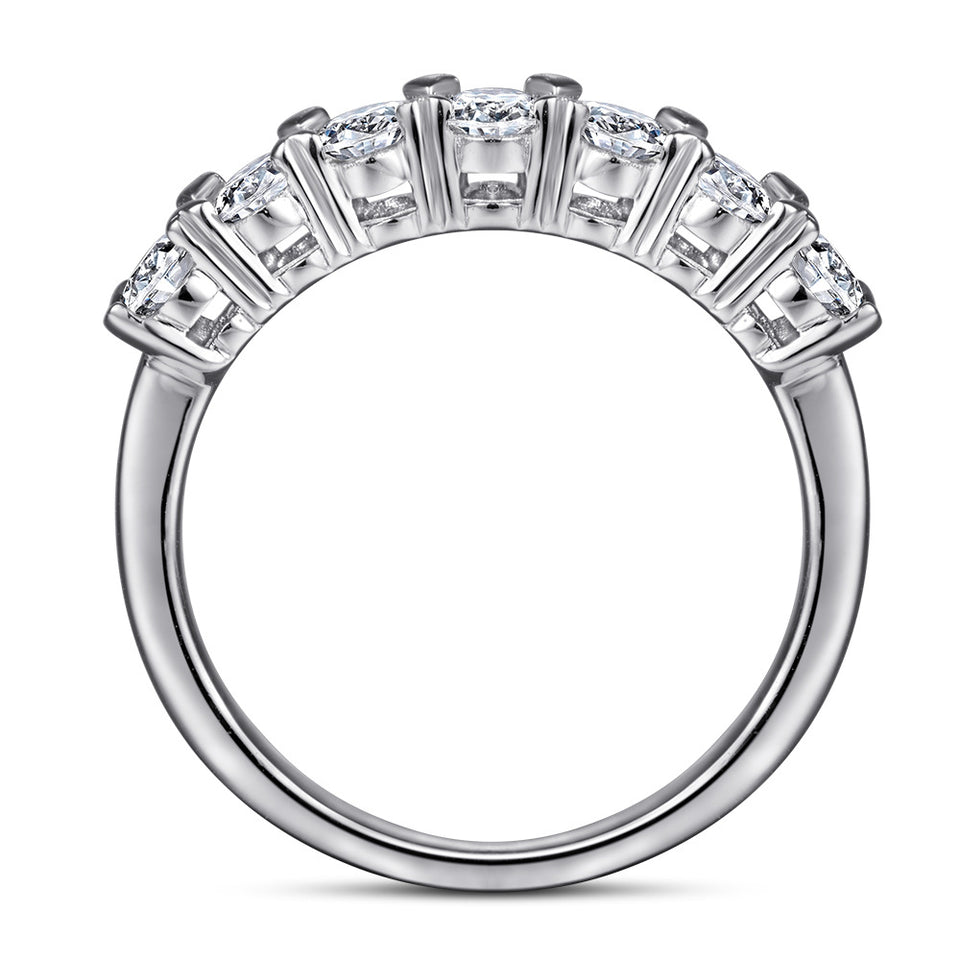 925 Silver Ring Zircon Ring Gang Drill Temperament Diamond Ring