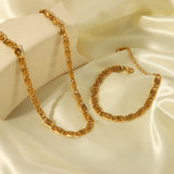 Stainless Steel Necklace Gold-plated Premium Geometric Personalized Thick Chain Bracelet