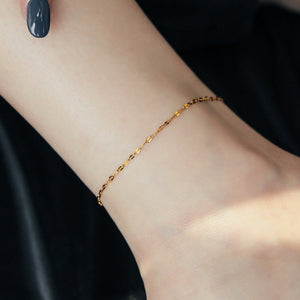 Simple Gold Plated Stainless Steel Anklets Lip Chain Anklet