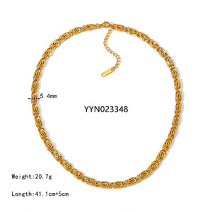 Stainless Steel Necklace Gold-plated Premium Geometric Personalized Thick Chain Bracelet