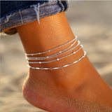 Stylish Simple And Versatile Anklets 5 Pieces Suit Combination