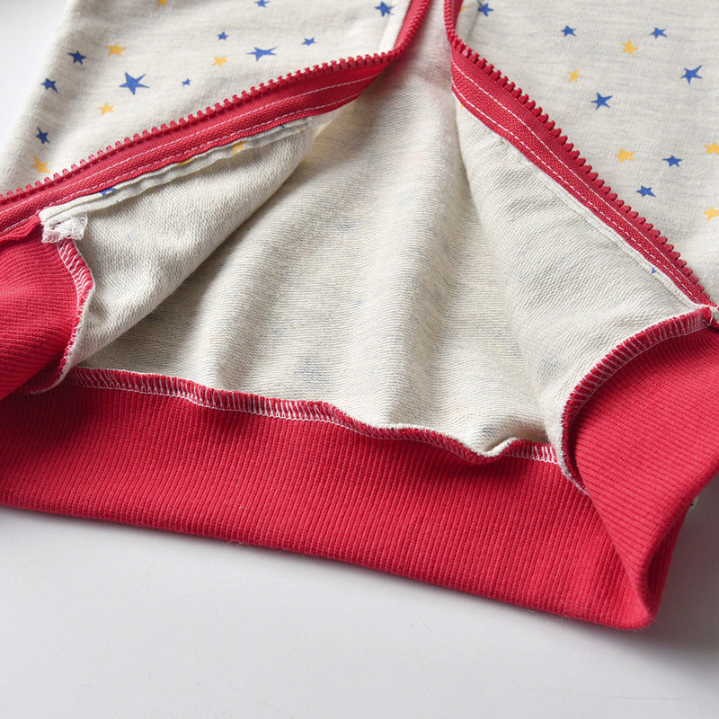 Baseball Uniform Cotton Star Print Casual Clothes Jacket Children Sportswear Suit