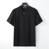 Short Sleeve T-shirt Sub-cotton And Linen Slit Loose Plus-sized Half Sleeve