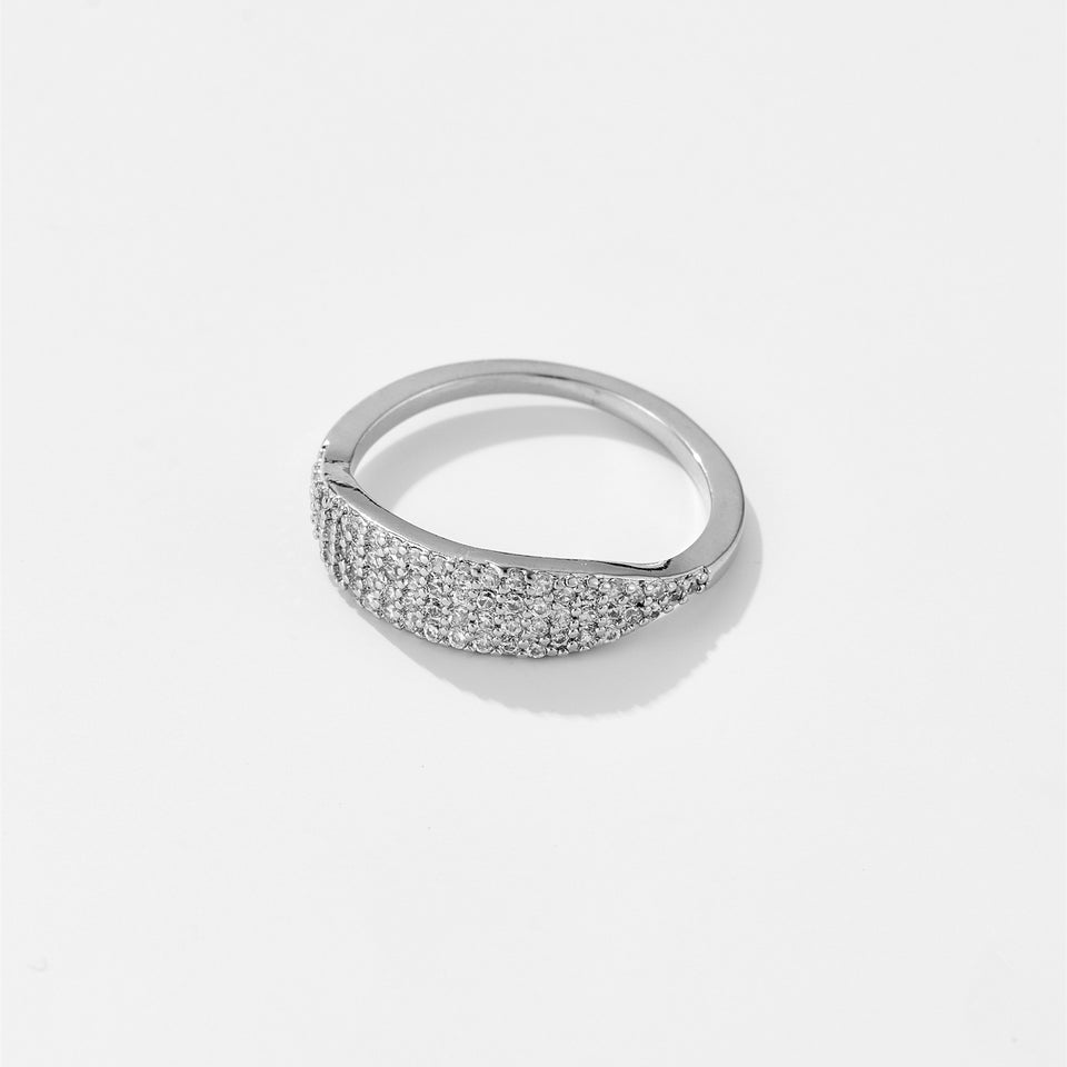 Micro Inlaid Zircon Stylish Simple And Versatile Niche Ring