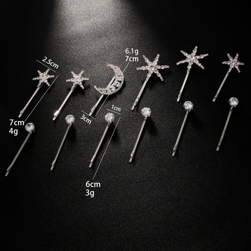 Star Hairpin Cute Trumpet Rhinestone Bobby Pin