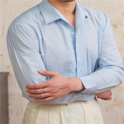 Seersucker Breathable Casual One-piece Collar Shirt High-tech Men's