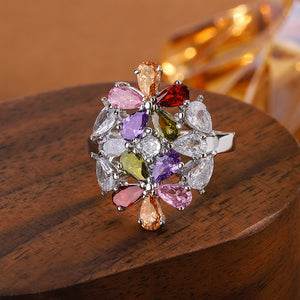 Colorful Zircon Ring AAA Zircon Ring