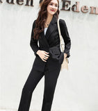 White Suit Two-piece Female Spring And Autumn Self-cultivation Work Clothes Professional Suit