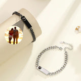 Titanium Steel Couple Projection Color Photo Bracelet