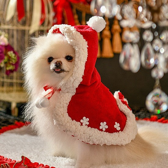 Pet Dog Christmas Holiday Cloak