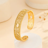 1pcs Luxury Style Gold Bracelet Hollowed Out Lace Flower Design Wedding Gold Jewelry