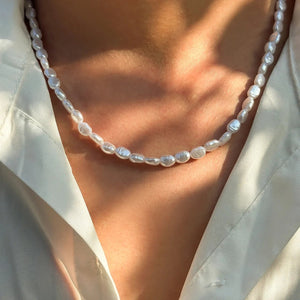 Men's Baroque Pearl Fashion Simple Ins Style Necklace