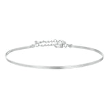 S925 Sterling Silver Simple Snake Bone Glossy Thin Anklet