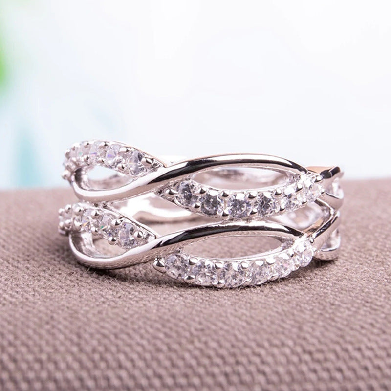 Multi-line Interwoven 8-shaped Ring For Women