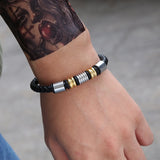 Selling Stainless Steel Men's Leather Bracelets Simple And Versatile Punk Bracelets Men's Jewelry And Bracelets