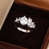 Round Artificial High Carbon Rhinestone Ring