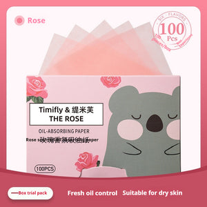 Face Oil-absorbing Sheets Face 100 Pieces Fragrance Portable Removable Box