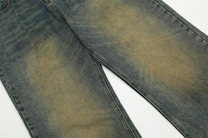 Yellow Denim Straight-leg Trousers Men