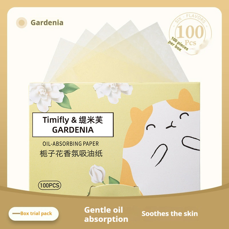 Face Oil-absorbing Sheets Face 100 Pieces Fragrance Portable Removable Box