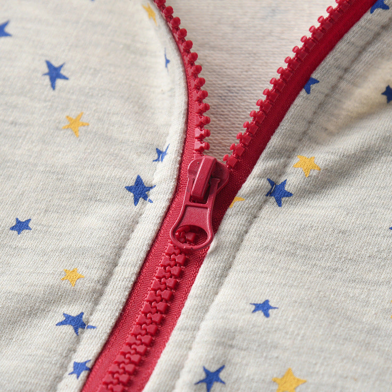Baseball Uniform Cotton Star Print Casual Clothes Jacket Children Sportswear Suit