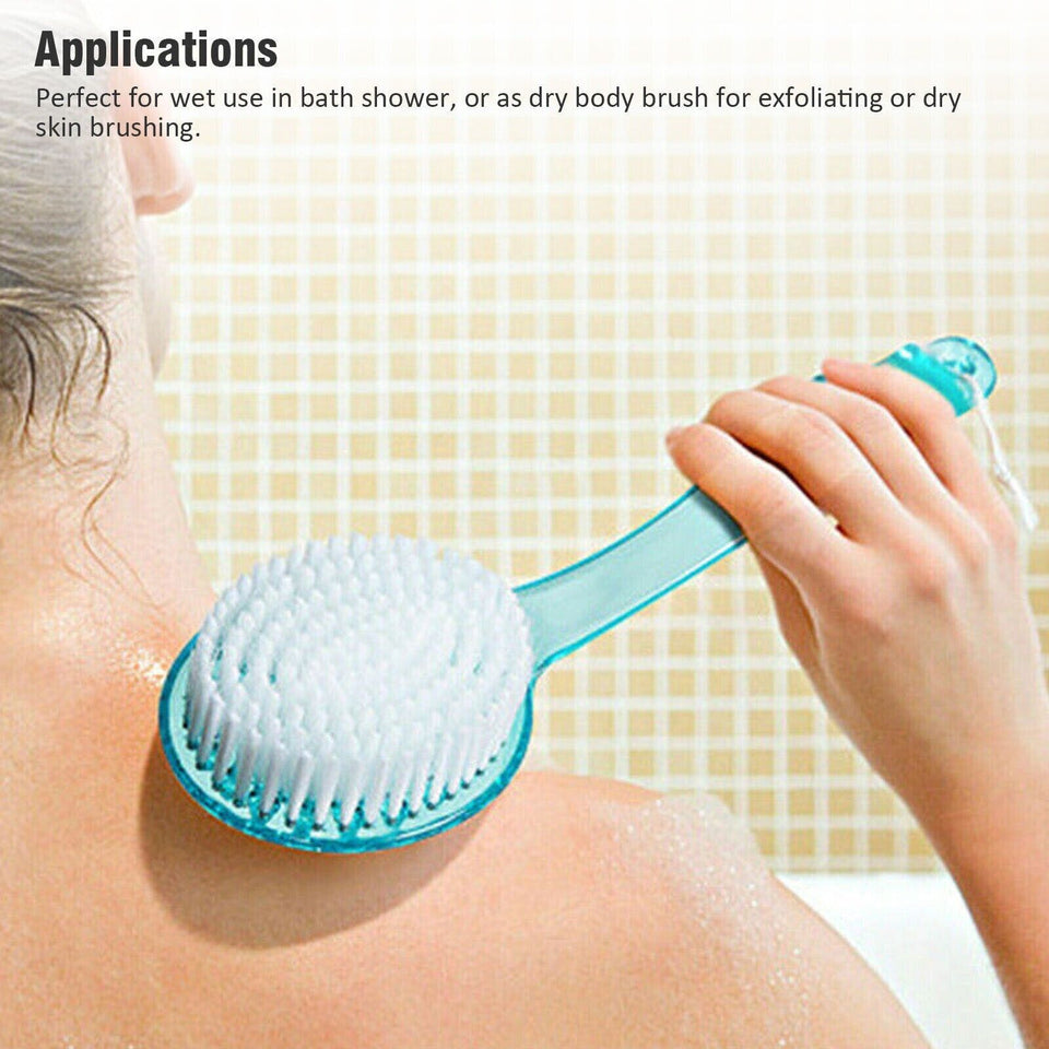 Long Handle Bath Body Brush Soft Back Shower Exfoliating Skin Scrubber Massager