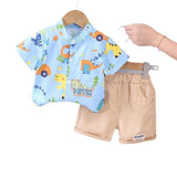 Children's Clothing Summer New Suit Children Cotton Clothes Baby Short Sleeve Shirt