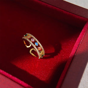 Light Luxury Color Zircon Ring For Women