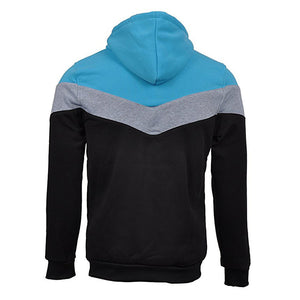 Stitching Sports Drawstring Long-sleeved Casual Men's Hoodie