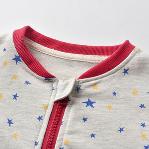 Baseball Uniform Cotton Star Print Casual Clothes Jacket Children Sportswear Suit
