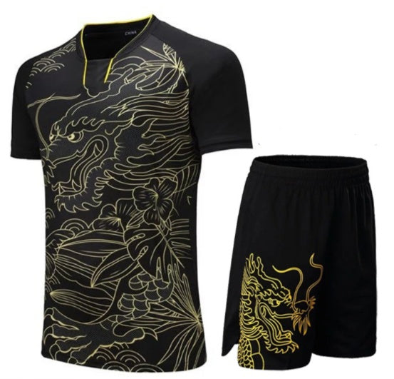 Men's And Women's Same Quick-drying Sports Jersey Dragon Print Dress Competition Team Uniform