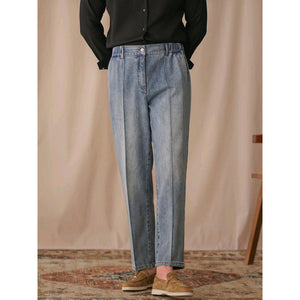 British Business Elastic Waist Cropped Pants