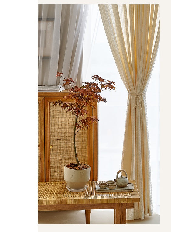 Tawny Gauze Curtain Living Room Bedroom Balcony Through Light
