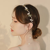 Super Fairy White Linglan Pearl Tassel Mori Temperament Elegant Headband