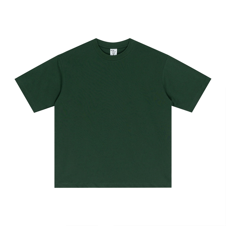 Street Long-staple Cotton Solid Color Short Sleeve