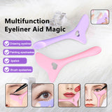 Silicone Eyeliner Stencil Wing Tip Mascara Drawing Lipstick Aid Face Cream Applicator For Beginners Makeup Tool Eyeliner Stencils Silicone Winged Tip Eyeliner Aid Eyebrow Pencil Stencil Reusable