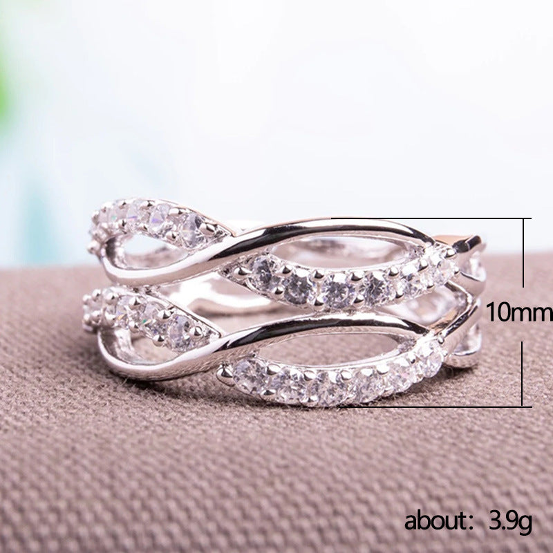 Multi-line Interwoven 8-shaped Ring For Women