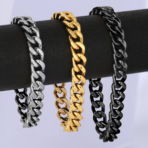 Simple Four-sided Grinding Men's Hip Hop Titanium Steel Bracelet