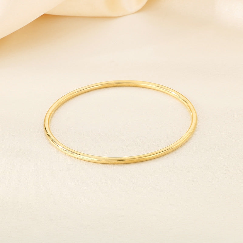 18K Vacuum Vapor Plating Gold Plain Ring Bracelet