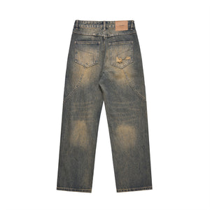 American Style Wash Personality Denim Trousers Men