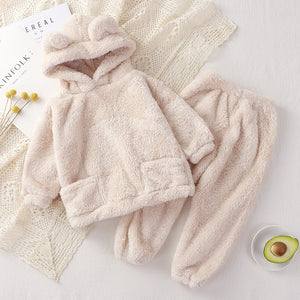 Children's Pajamas Autumn And Winter Bear Loungewear Suit Children Outer Wear Thermal Clothes