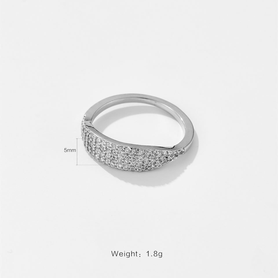 Micro Inlaid Zircon Stylish Simple And Versatile Niche Ring